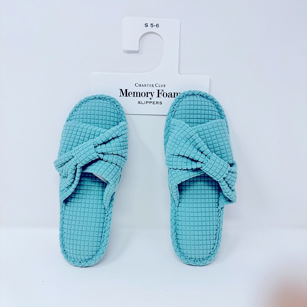 NEW Charter Club Women's Slippers in Teal With Tags House Shoes Cushioned N/WTAG